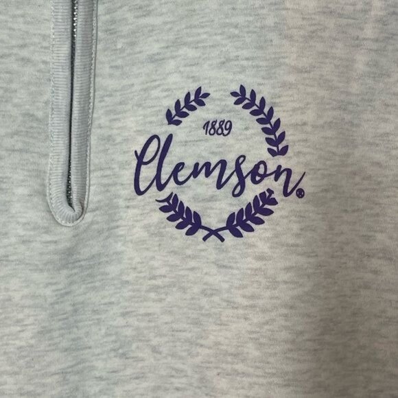 League Academy Oatmeal Quarter-Zip Pullover Clemson Logo 1889 Sweatshirt Small - Picture 4 of 8